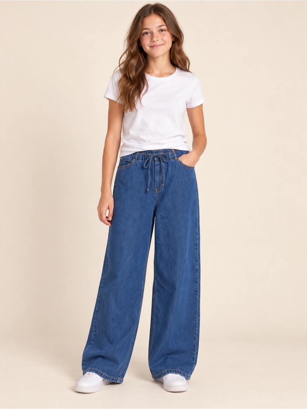 Old Navy Girls Mid-Rise Super Baggy Wide-Leg Jeans XL 14–16